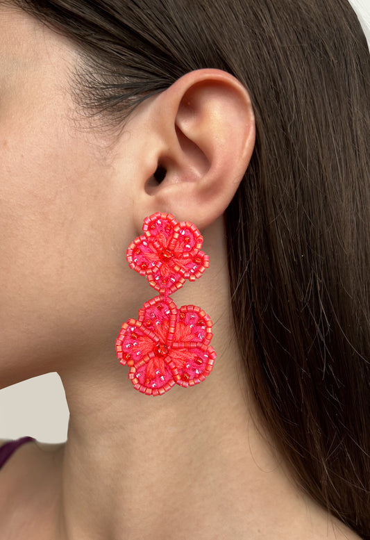 Boucles d'oreilles " Les Hibiscus "